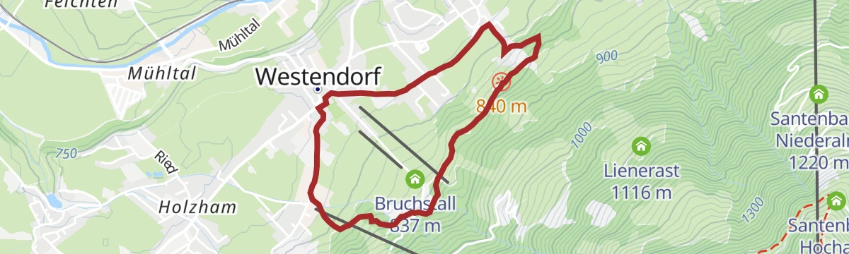 Route map: Umgebung: Wanderung am Wohlfühlweg